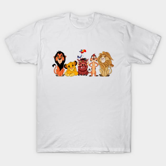 Cute set The Lion King character, Timone and Pumba, Simba, Mofasa T-Shirt by PrimeStore